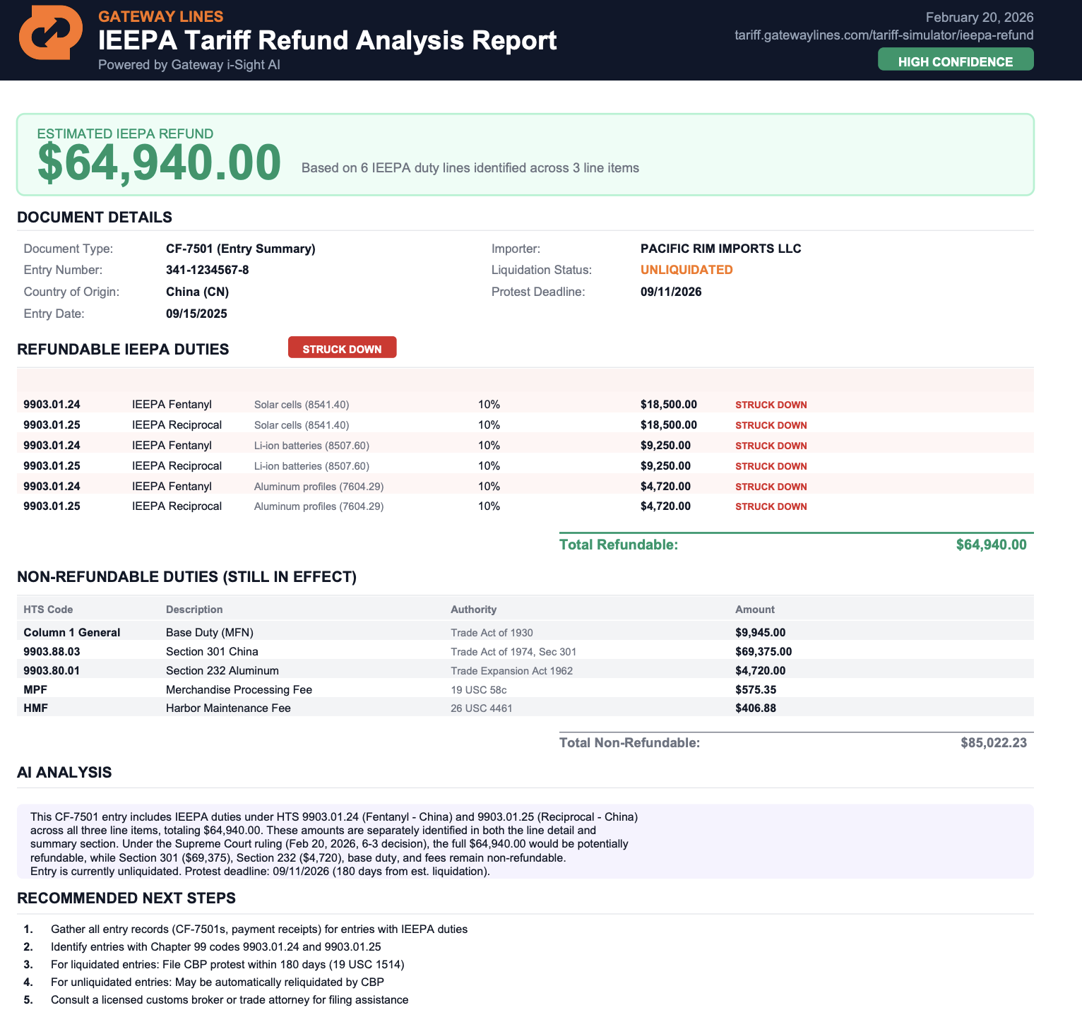 Gateway Refund IEEPA Tool