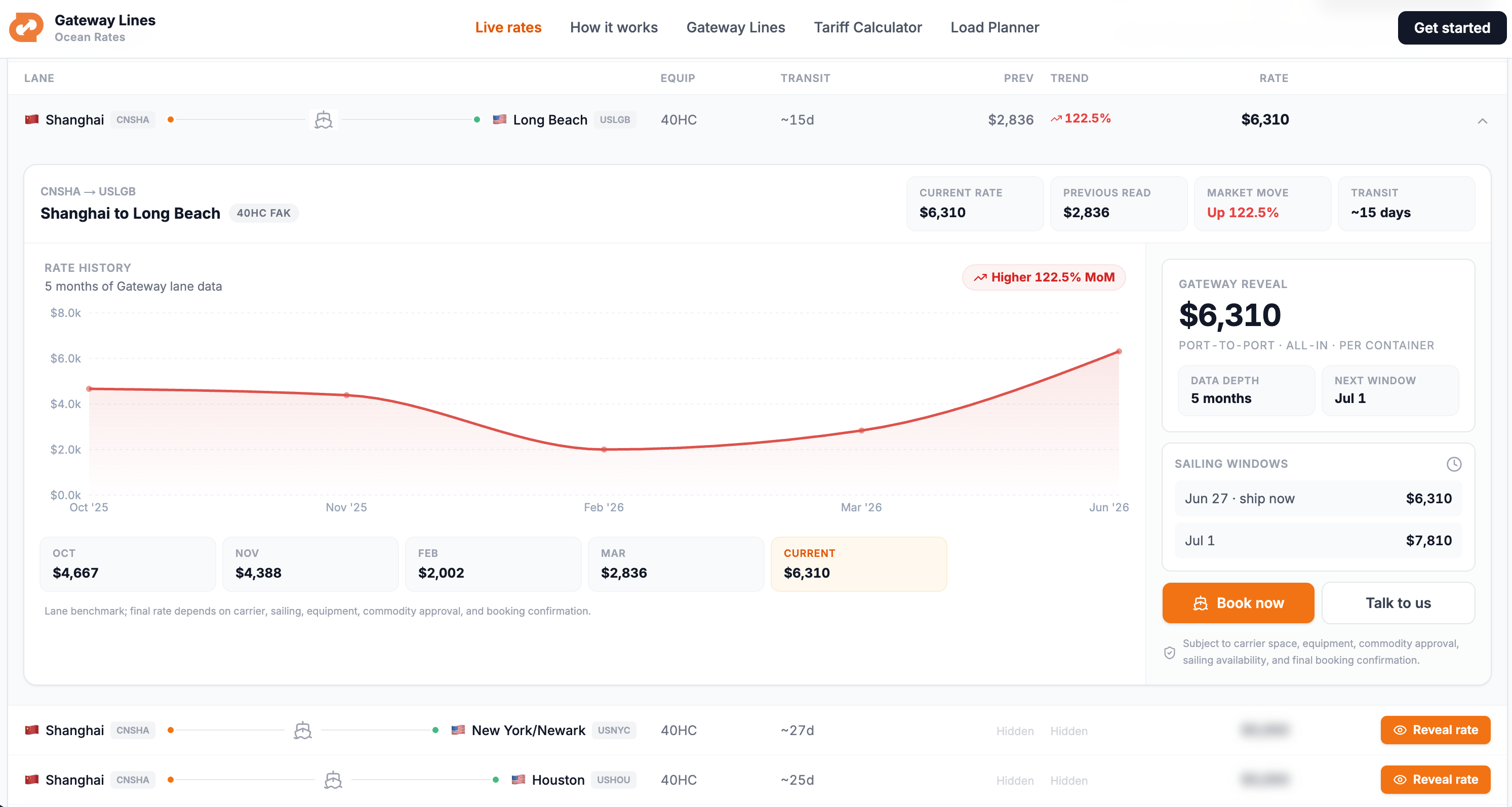 daily updates ocean freight rates Live Ocean Freight Rates by Gateway Lines
