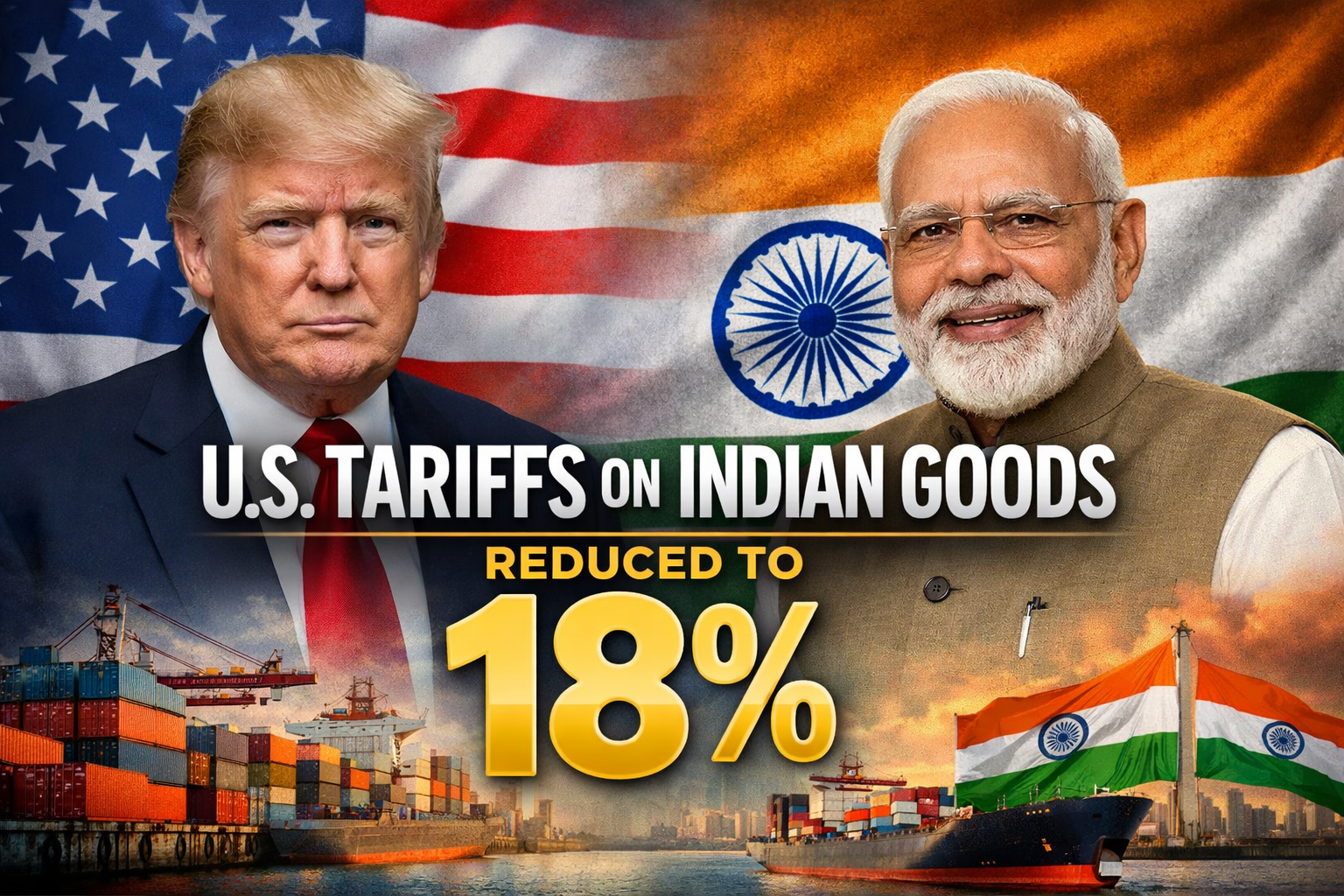 U.S.–India Trade Deal Reduces Tariffs to 18%, Reshaping Global Freight Economics